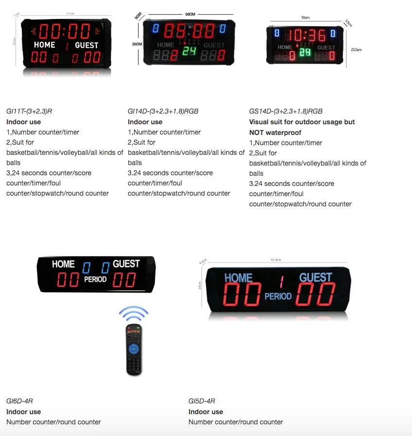 Factory Wholesale Electronic Automatic Basketball Volleyball Football Game LED Digital Scoreboard