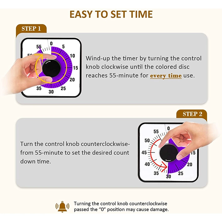 Black Easy Operation Kitchen Switch Countdown Timer