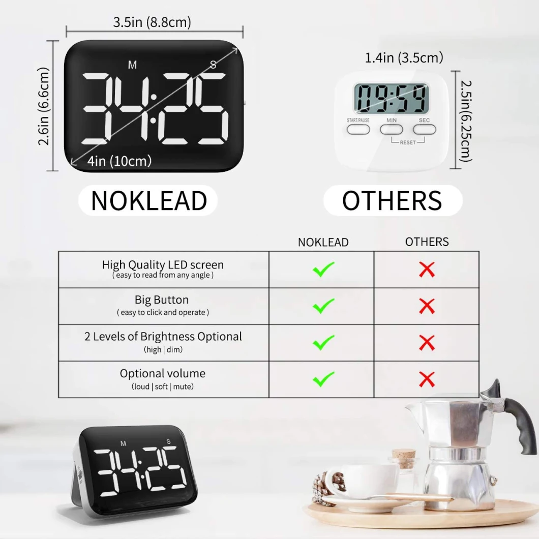 Large LCD Display Digital Kitchen Timer Magnetic Countdown Timer