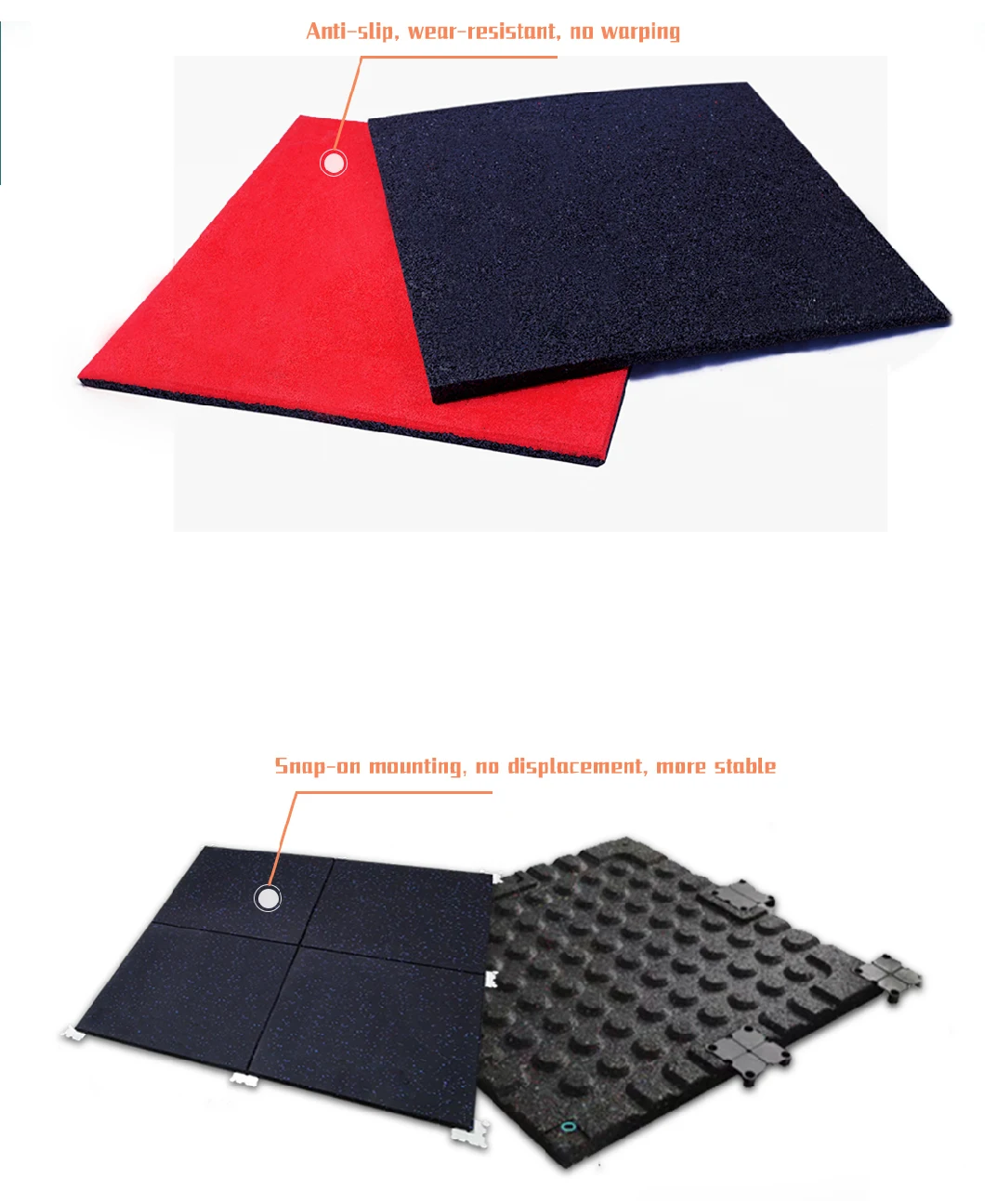 30mm 40mm Thick Rubber Gym Tiles Rubber Floor Mat for Weight Lifting Area Crossfit Gym Heavy Duty Area Rubber Floor Tiles