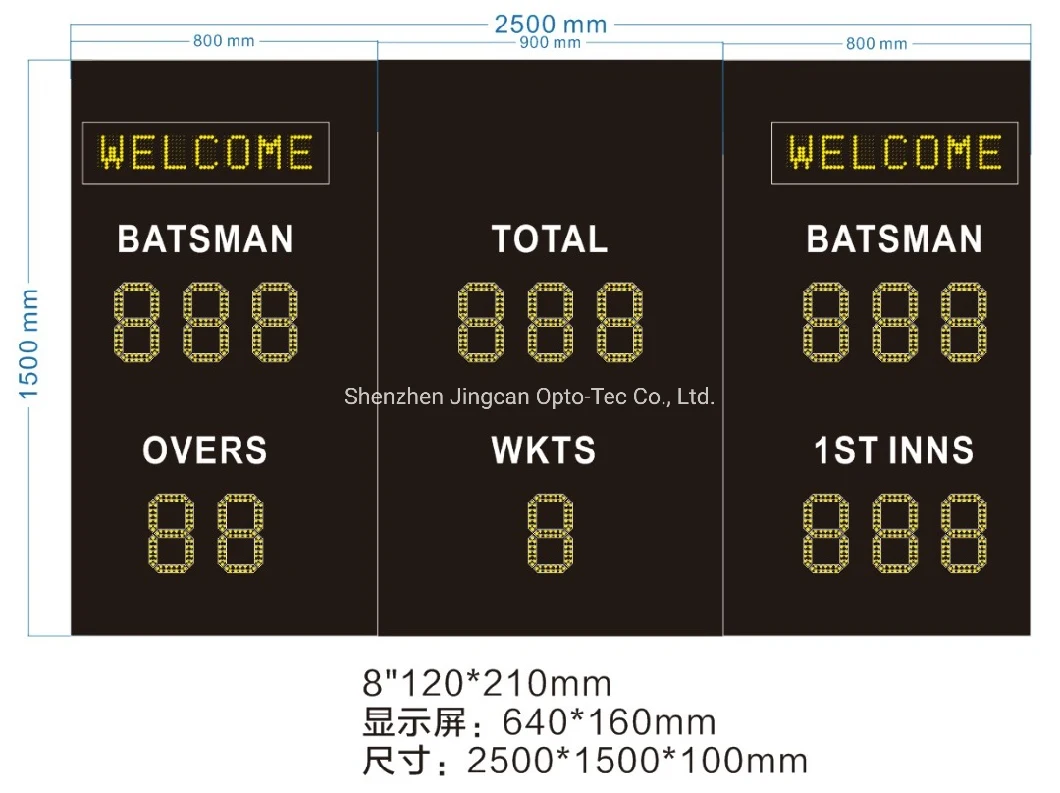 Outdoor Single Yellow Customized Digital Sport Score Basketball Soccer Cricket LED Scoreboard