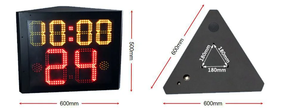 Digital Counter 24 Second Triangle Shot Clock Indoor Scoreboard for Basketball Competition