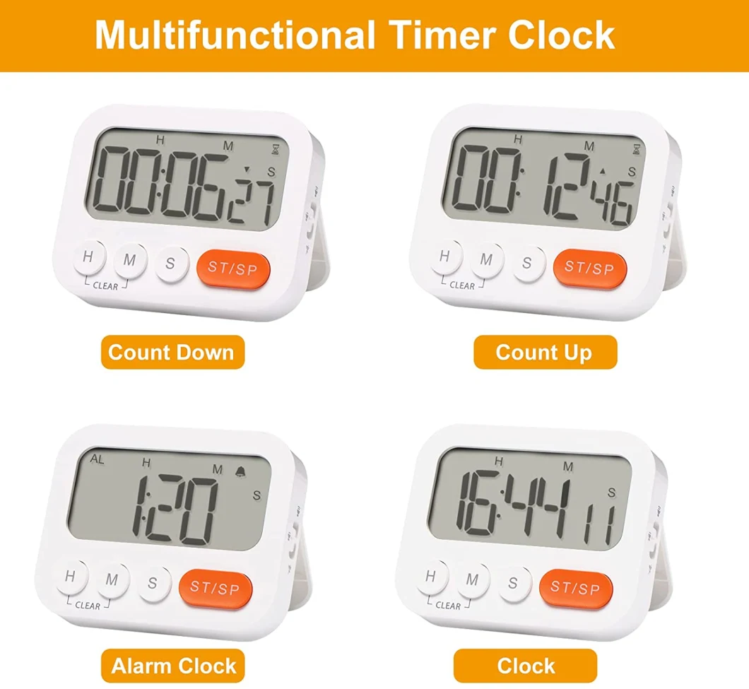 New Commercial Magnet Kitchen Timer with Retractable Stand Design