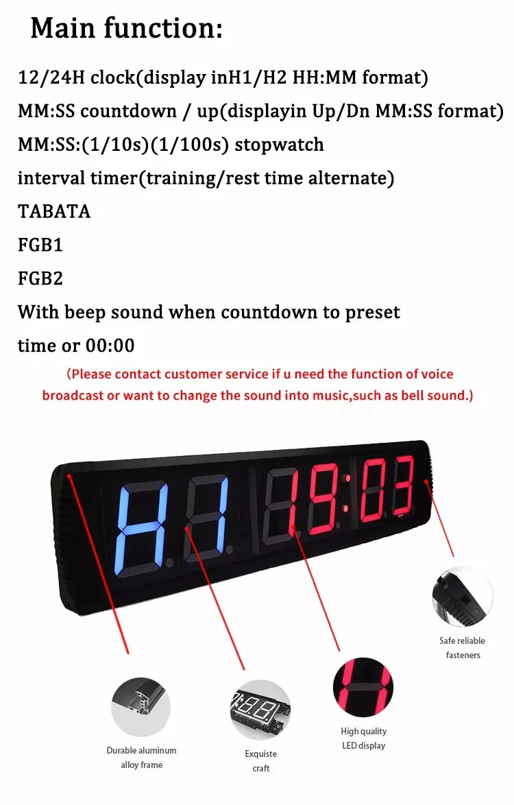 Newfield Gym Power Timer Digital Countdown LED Clock with Stopwatch for Home Gym Garage Fitness Interval Training Emom Tabata Boxing