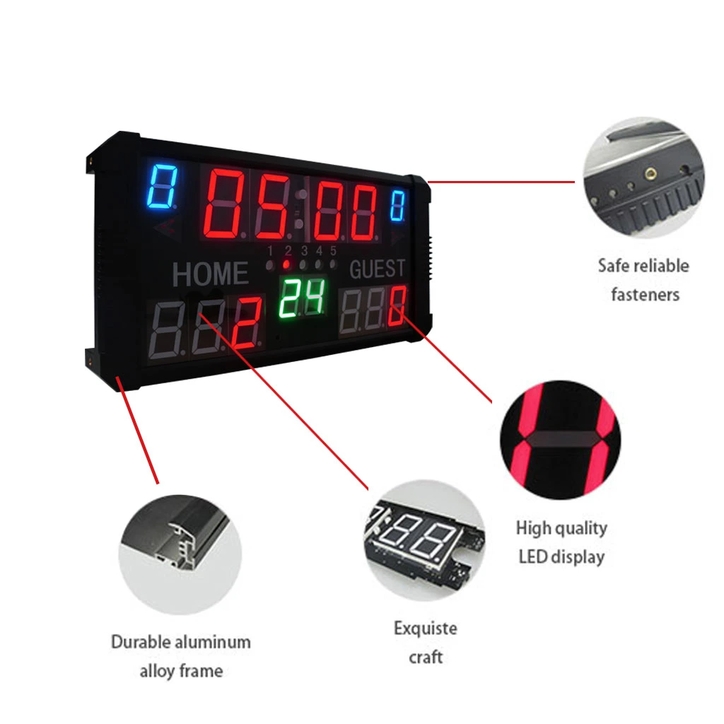 Drop Shipping Digital Electronic Basketball Scoreboard, Sports LED Mini Small Electronic Portable Scoreboard