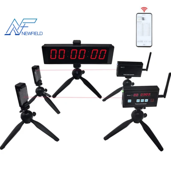 Newfield Laser Race Timer Clock 6 Digits Countdown Clock Outdoor Waterproof Running Timer for Marathon Running Sport Events with Tripod Stand&Remote Controller