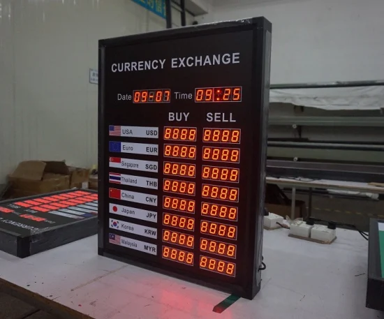 Foreign Exchange Rate LED Display Board, Score Board, LED Gas Price Display Board
