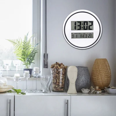 2022 Customized Fashion Home Decor Electronic Digital LCD Wall Clock Calendar Temperature Clock