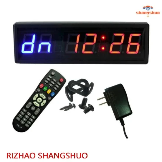 Wall Mounted Sports Timer Hot Sale 6 Digits LED Digital Clock Portable Wall Mounted Countdown Fitness Timer for Boxing Race Timing