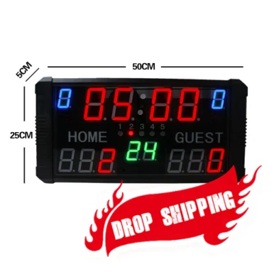 Home/Guest Score LED Basketball Portable Electronic Scoreboard Remote Control Digital Scoreboard